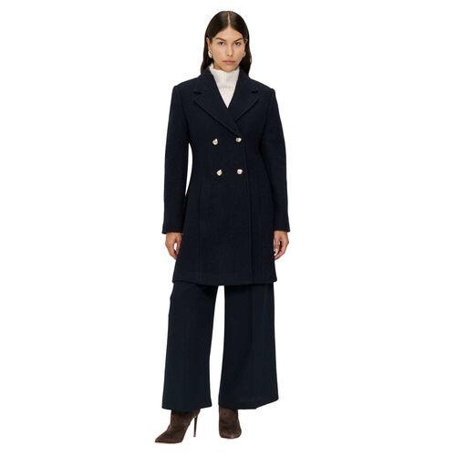 Veronika Maine Italian Wool Boucle Hourglass Military Coat